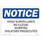 Signmission OSHA Sign, 10" H, Rigid Plastic, Video Surveillance No Illegal Dumping Violators Sign, Landscape OS-NS-P-1014-L-18875 - alternate 1